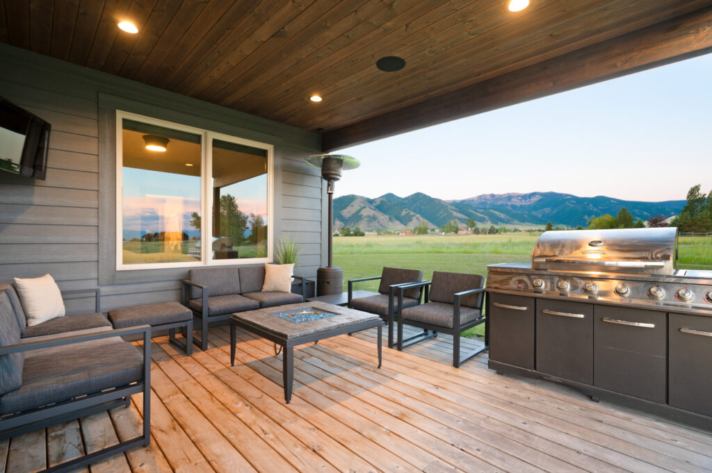 Staged outdoor living area, Bozeman MT